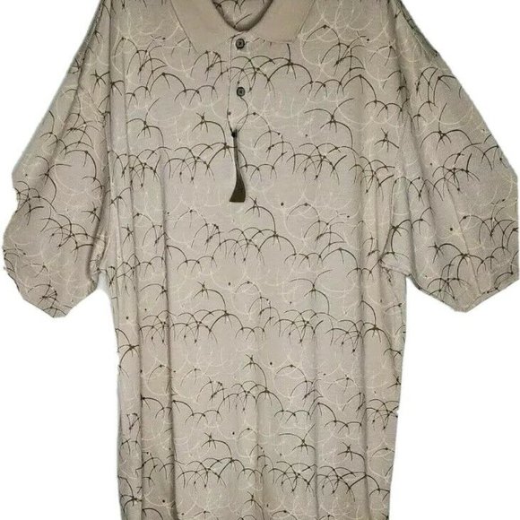 Axist Polo Pullover NWT Mens Shirt Beige Geometric Designs XXL - Picture 3 of 7